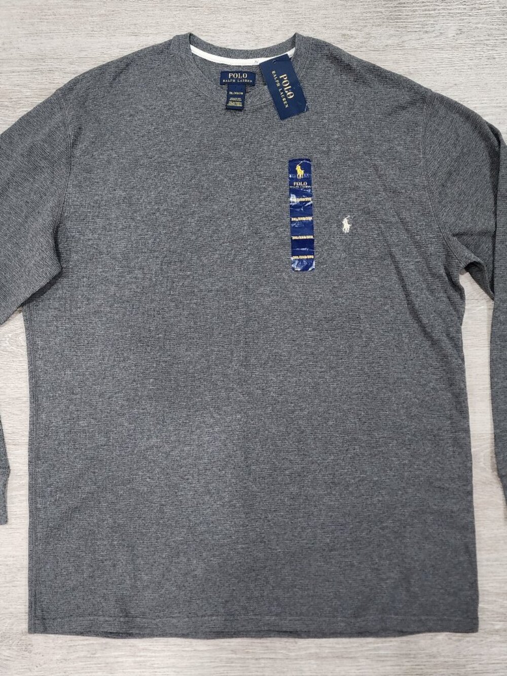 NWT Polo Ralph Lauren Waffle Knit Thermal Charcoal Gray Shirt Men's 3XL